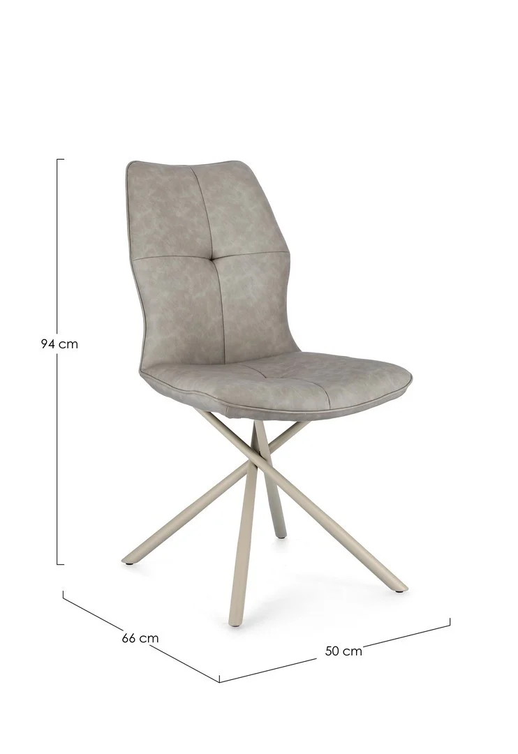 Sedia "Kepler" con gambe in acciaio verniciato a polvere epossidica, per arredo interno 50 x 66 x h 94 cm