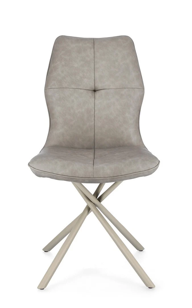 Sedia "Kepler" con gambe in acciaio verniciato a polvere epossidica, per arredo interno 50 x 66 x h 94 cm