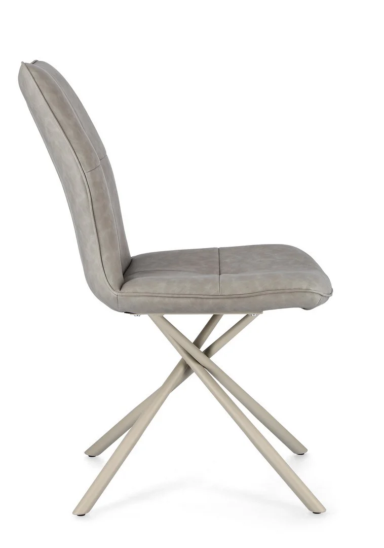 Sedia "Kepler" con gambe in acciaio verniciato a polvere epossidica, per arredo interno 50 x 66 x h 94 cm