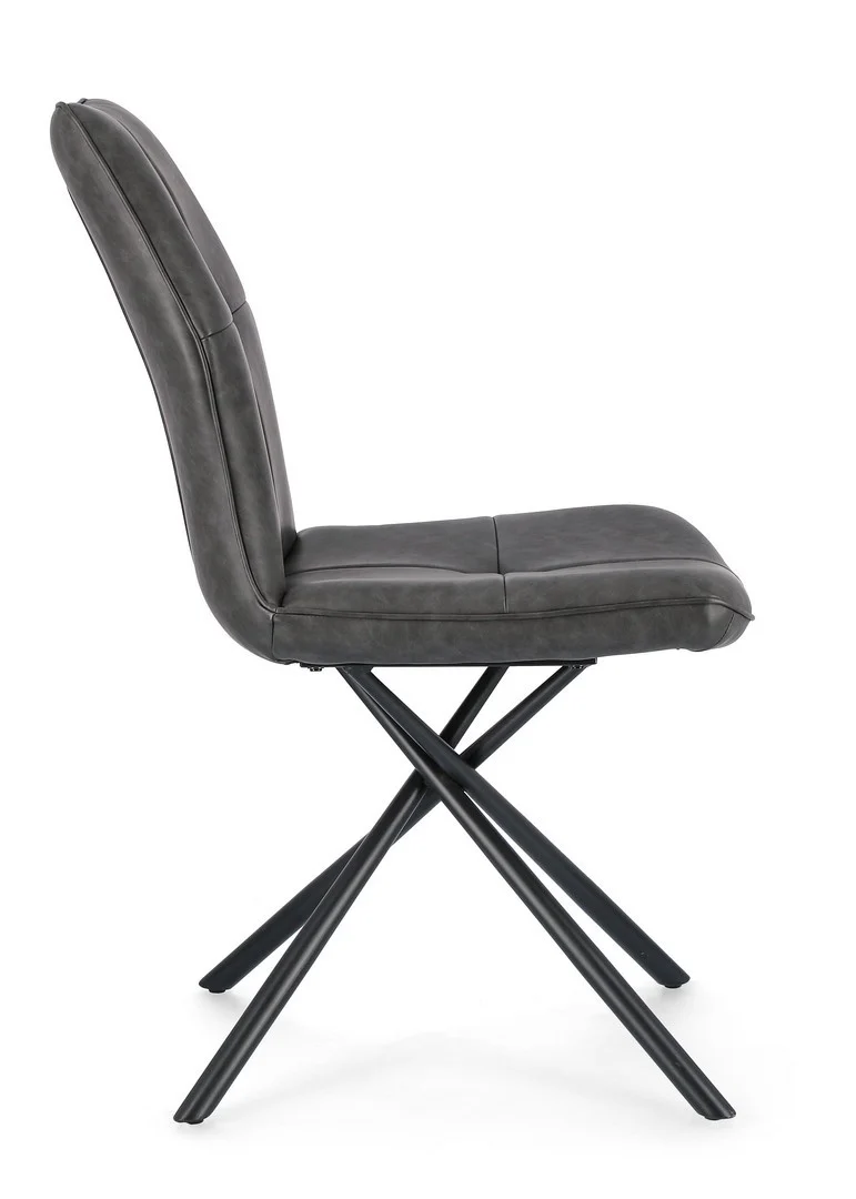 Sedia "Kepler" con gambe in acciaio verniciato a polvere epossidica, per arredo interno 50 x 66 x h 94 cm