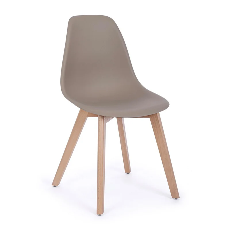 Sedia "System" con gambe in legno di faggio, per arredo interno 51,5 x 46,5 x h 86 cm