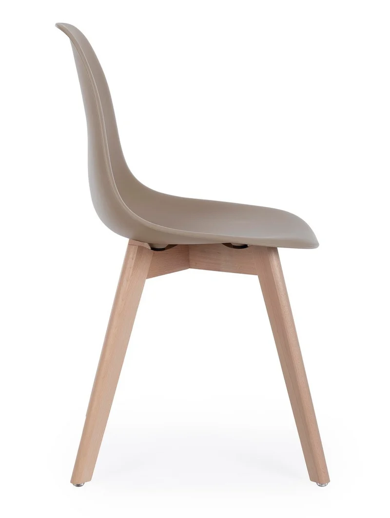 Sedia "System" con gambe in legno di faggio, per arredo interno 51,5 x 46,5 x h 86 cm