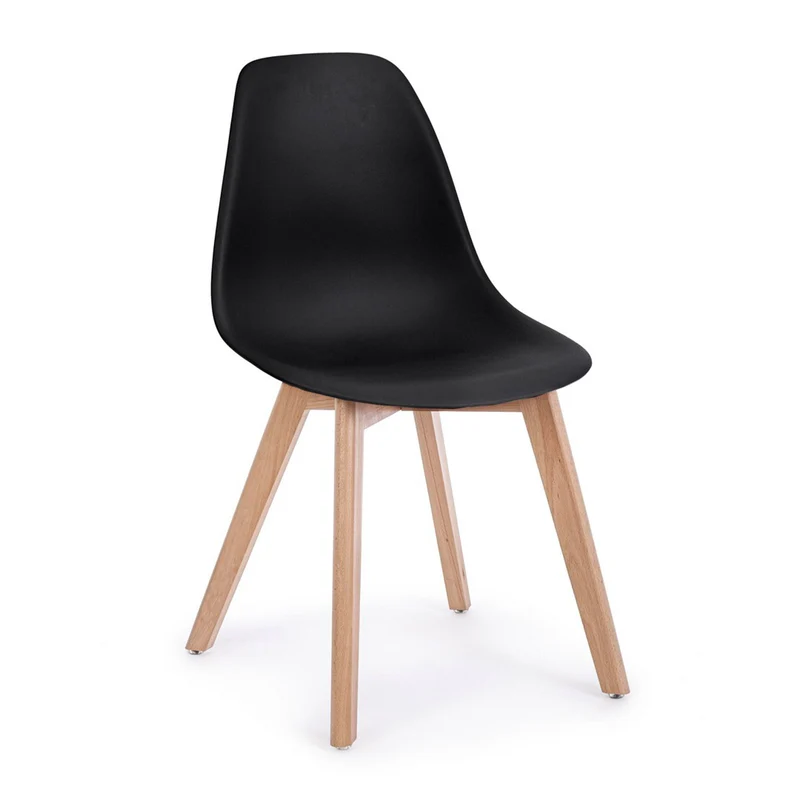 Sedia "System" con gambe in legno di faggio, per arredo interno 51,5 x 46,5 x h 86 cm