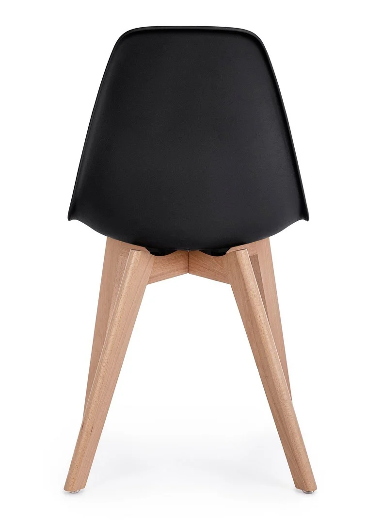 Sedia "System" con gambe in legno di faggio, per arredo interno 51,5 x 46,5 x h 86 cm