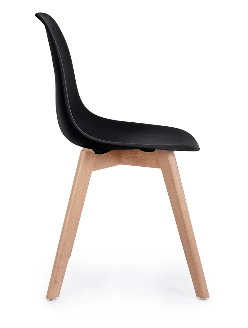 Sedia "System" con gambe in legno di faggio, per arredo interno 51,5 x 46,5 x h 86 cm
