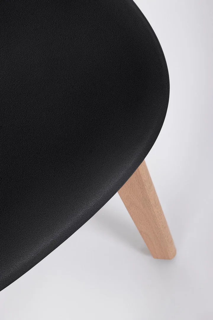 Sedia "System" con gambe in legno di faggio, per arredo interno 51,5 x 46,5 x h 86 cm