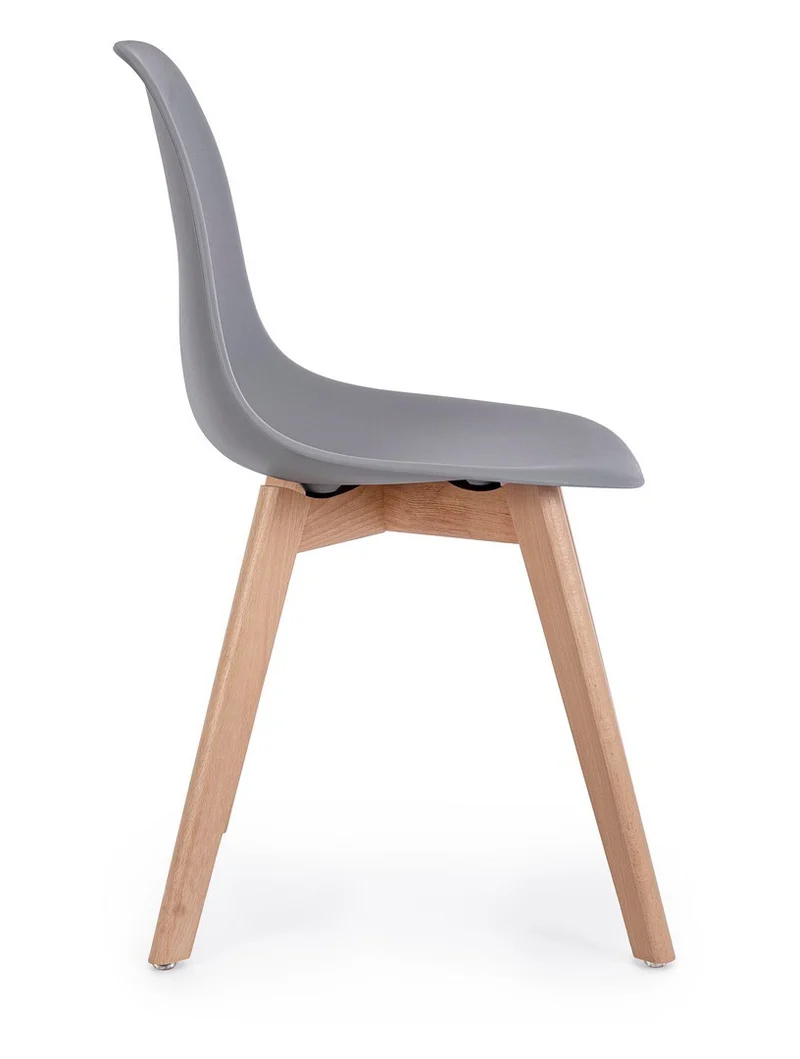 Sedia "System" con gambe in legno di faggio, per arredo interno 51,5 x 46,5 x h 86 cm