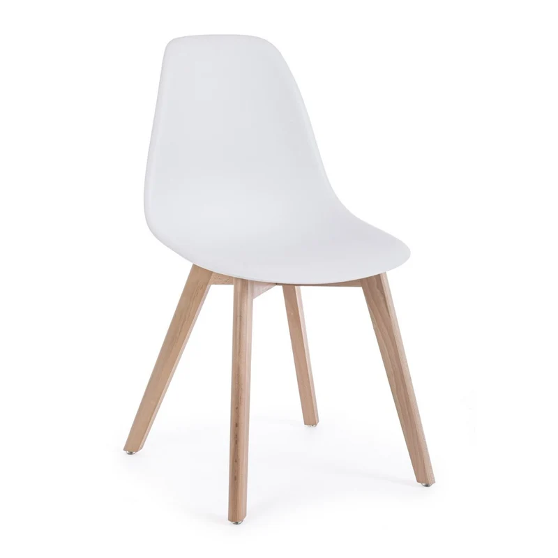 Sedia "System" con gambe in legno di faggio, per arredo interno 51,5 x 46,5 x h 86 cm