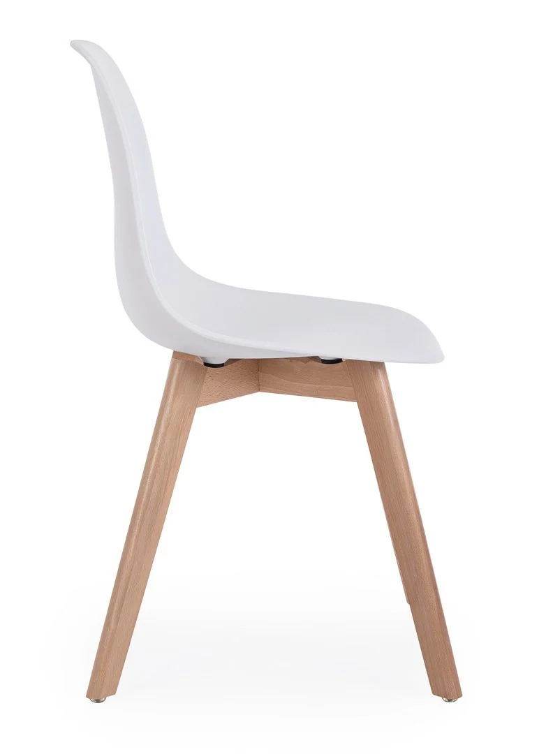 Sedia "System" con gambe in legno di faggio, per arredo interno 51,5 x 46,5 x h 86 cm