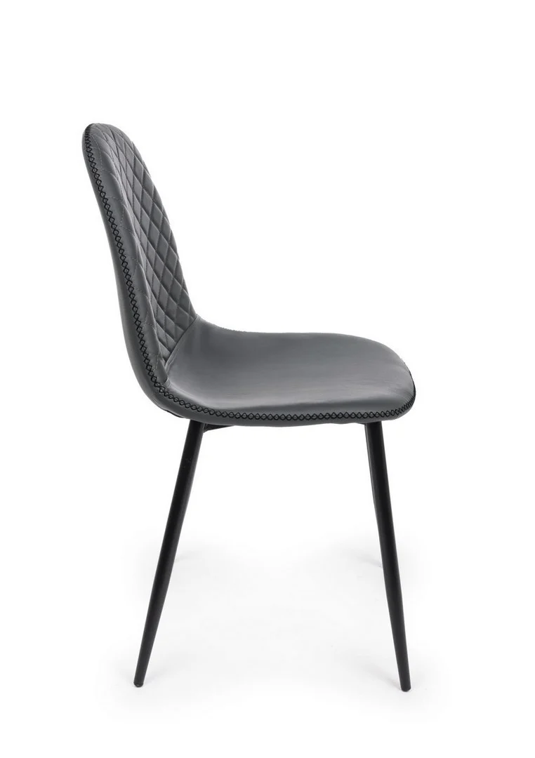 Sedia "Amanda" con struttura in acciaio e compensato, per arredo interno 45 x 54 x h 87 cm