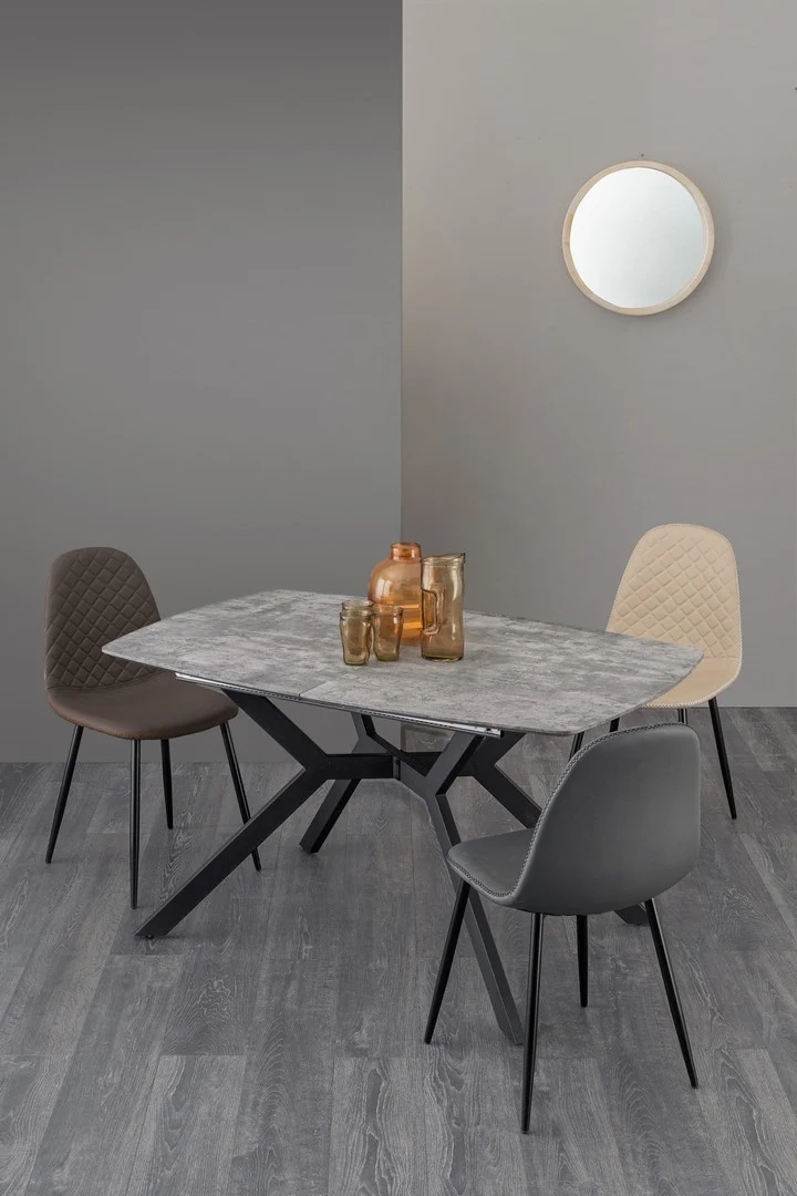 Sedia "Amanda" con struttura in acciaio e compensato, per arredo interno 45 x 54 x h 87 cm