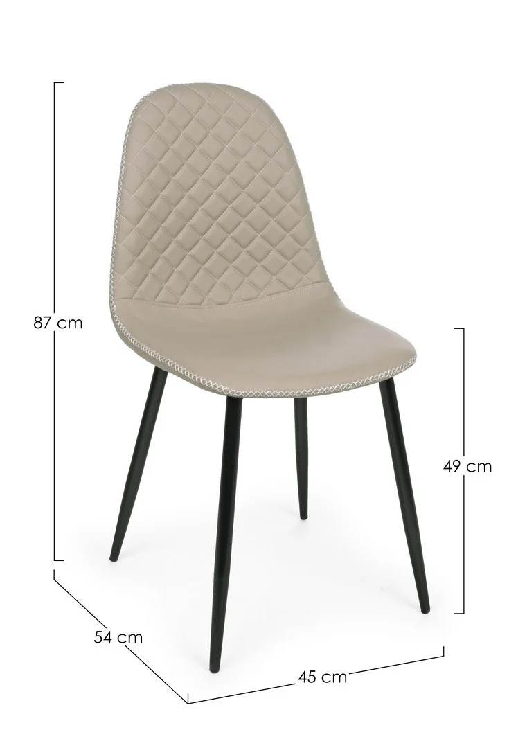 Sedia "Amanda" con struttura in acciaio e compensato, per arredo interno 45 x 54 x h 87 cm