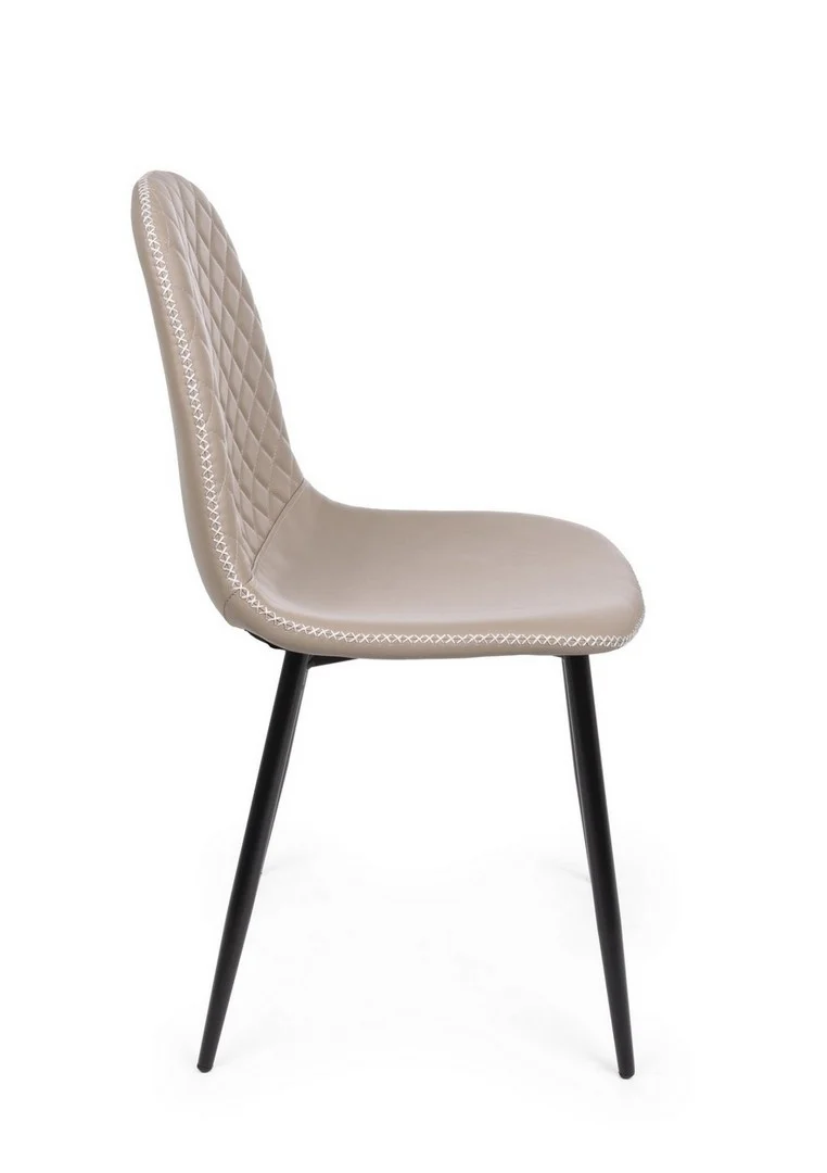 Sedia "Amanda" con struttura in acciaio e compensato, per arredo interno 45 x 54 x h 87 cm