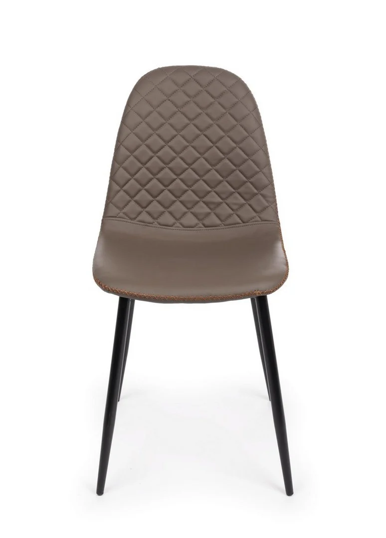 Sedia "Amanda" con struttura in acciaio e compensato, per arredo interno 45 x 54 x h 87 cm