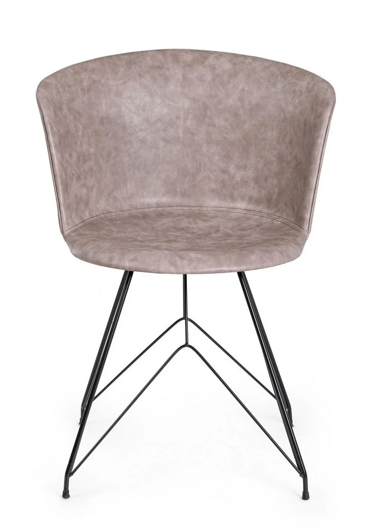 Sedia "Loft" con gambe in acciaio verniciato a polvere epossidica, per arredo interno 56 x 54 x h 76 cm