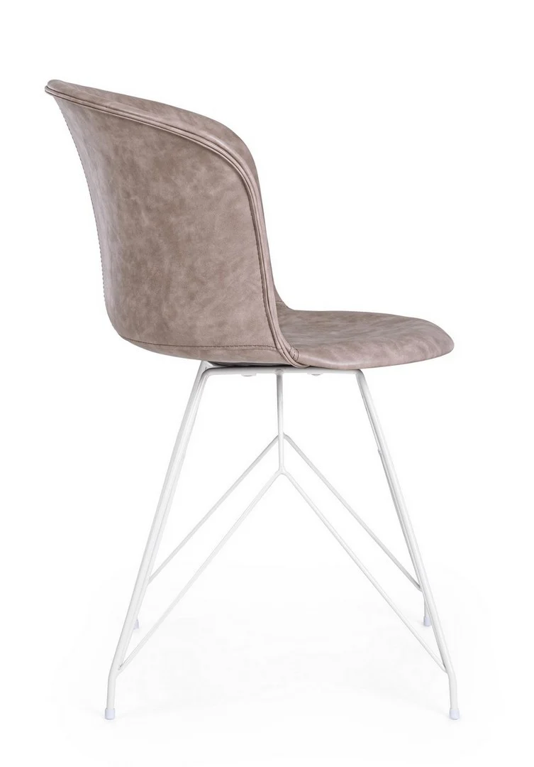 Sedia "Loft" con gambe in acciaio verniciato a polvere epossidica, per arredo interno 56 x 54 x h 76 cm