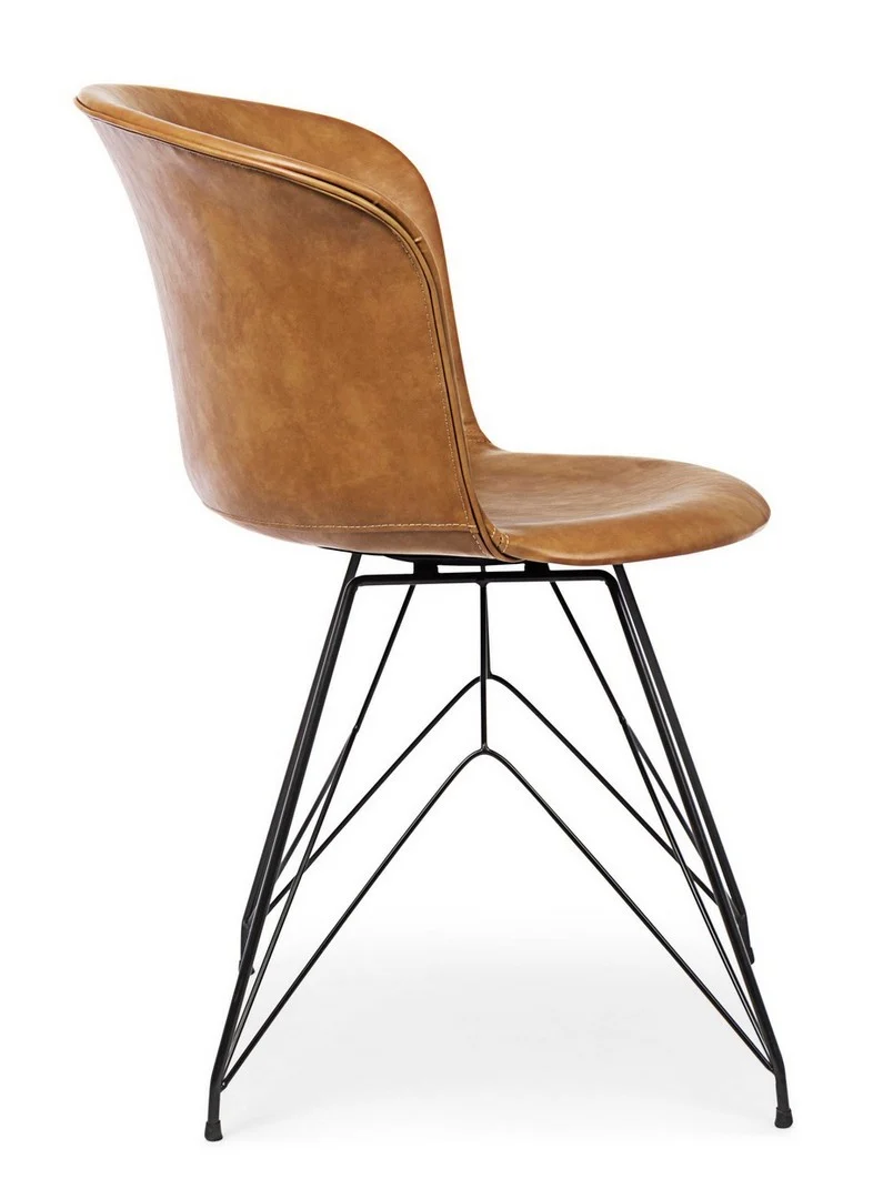Sedia "Loft" con gambe in acciaio verniciato a polvere epossidica, per arredo interno 56 x 54 x h 76 cm