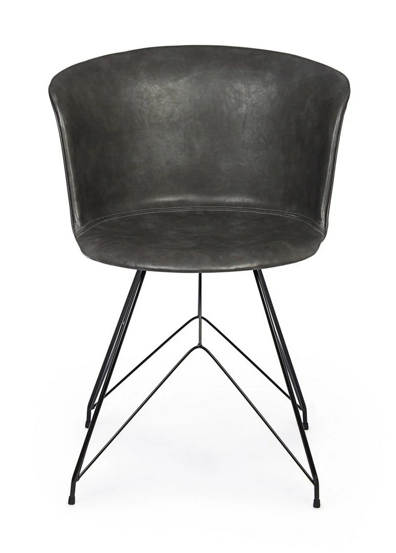 Sedia "Loft" con gambe in acciaio verniciato a polvere epossidica, per arredo interno 56 x 54 x h 76 cm