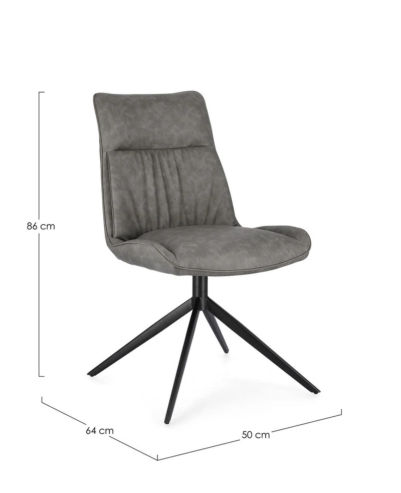 Sedia "Jordan" con gambe in acciaio verniciato a polvere epossidica, per arredo interno 50 x 64 x h 86 cm