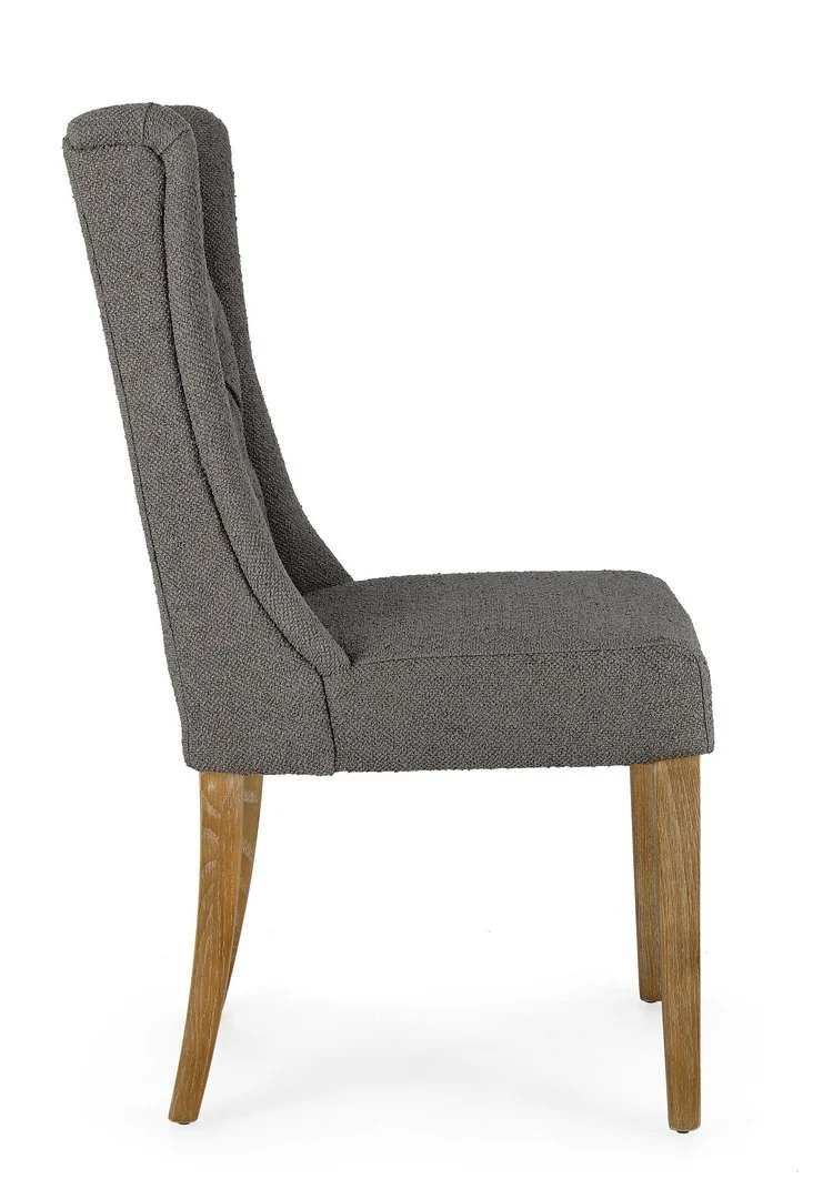 Sedia "Columbia" con struttura in legno di quercia, per arredo interno 51 x 63 x h 104 cm