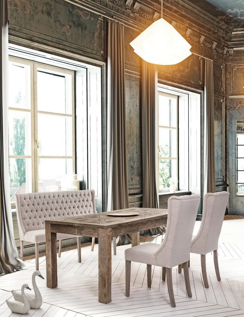 Sedia "Columbia" con struttura in legno di quercia, per arredo interno 51 x 63 x h 104 cm