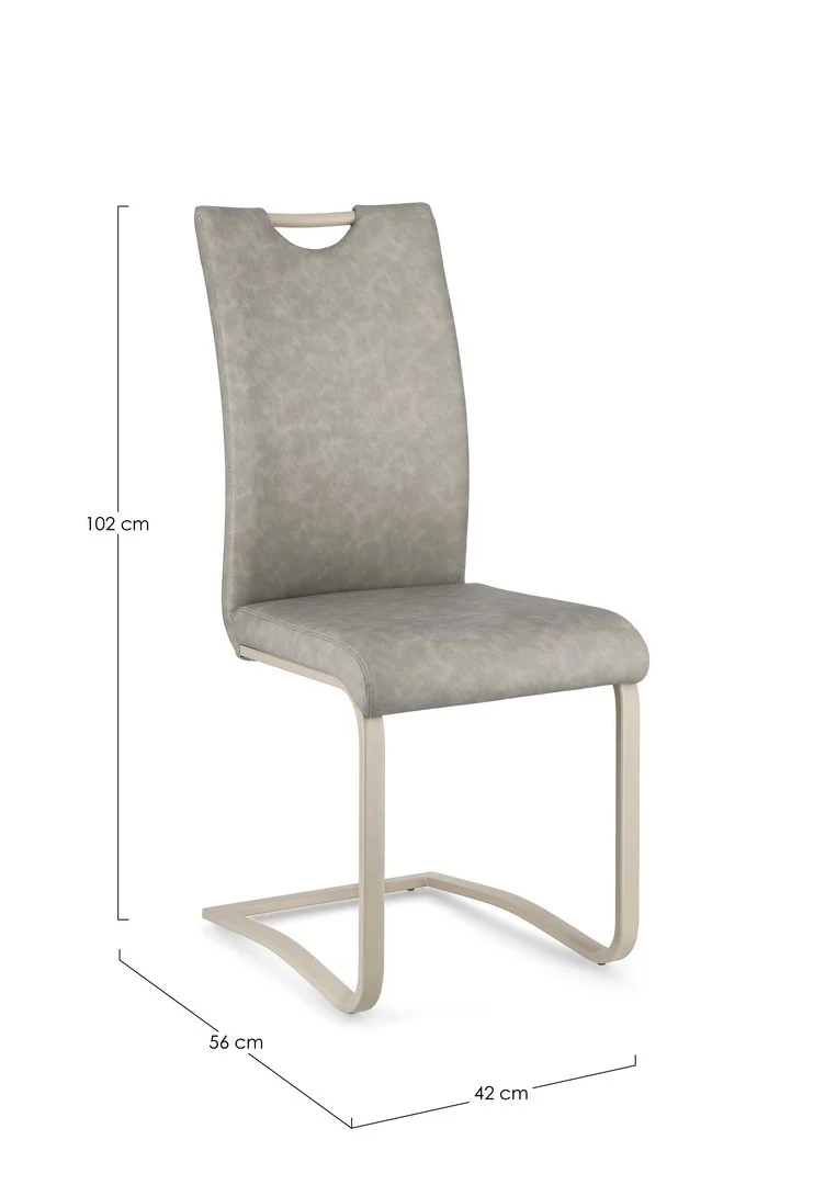 Sedia "Kenneth" con gambe in acciaio verniciato a polvere epossidica, per arredo interno 42 x 56 x h 102 cm