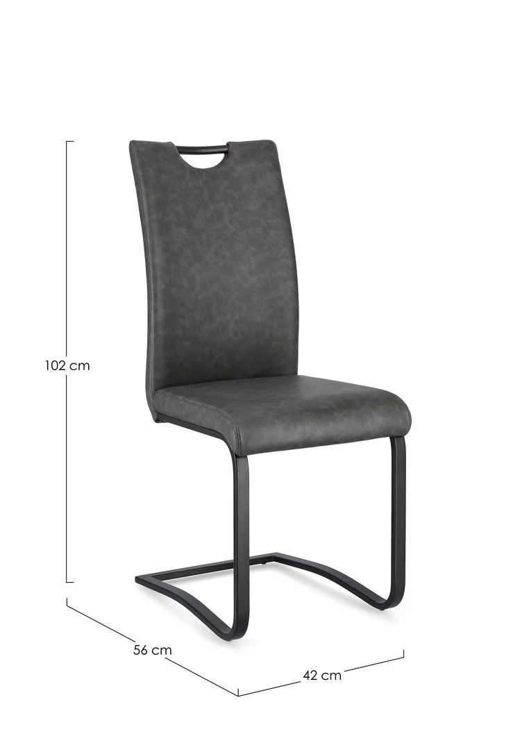 Sedia "Kenneth" con gambe in acciaio verniciato a polvere epossidica, per arredo interno 42 x 56 x h 102 cm