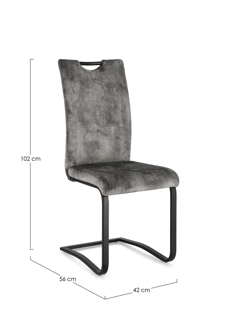 Sedia "Kenneth" con gambe in acciaio verniciato a polvere epossidica, per arredo interno 42 x 56 x h 102 cm