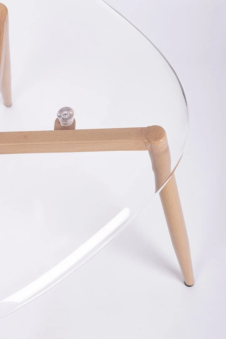 Sedia "Mandy" con gambe in acciaio verniciate effetto legno naturale, per arredo interno 53 x 46 x h 82 cm