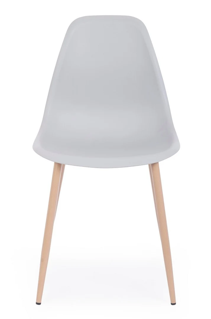 Sedia "Mandy" con gambe in acciaio verniciate effetto legno naturale, per arredo interno 53 x 46 x h 82 cm