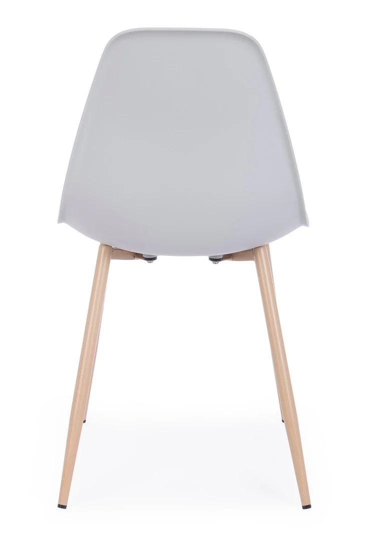 Sedia "Mandy" con gambe in acciaio verniciate effetto legno naturale, per arredo interno 53 x 46 x h 82 cm