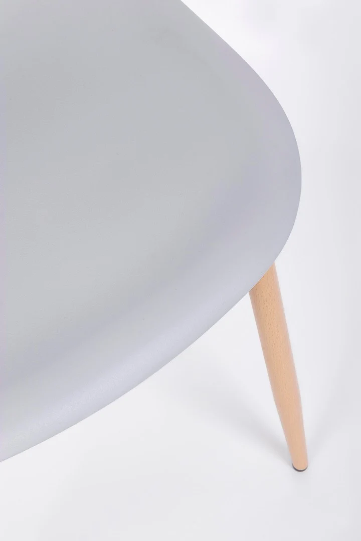 Sedia "Mandy" con gambe in acciaio verniciate effetto legno naturale, per arredo interno 53 x 46 x h 82 cm