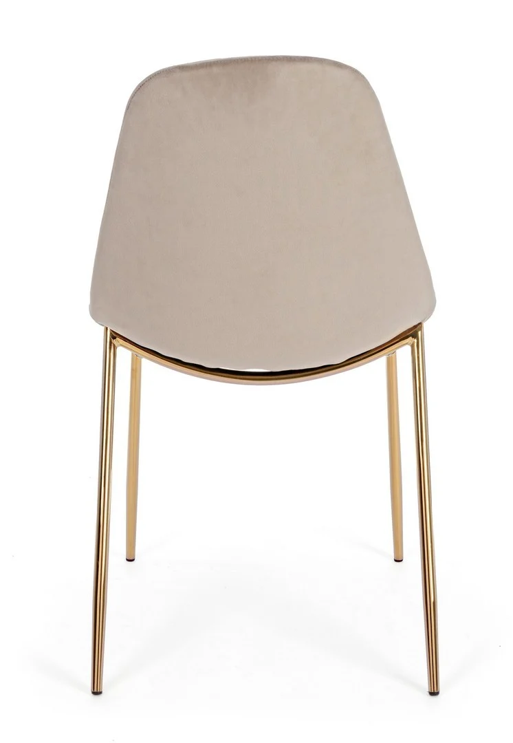 Sedia "Terry" con gambe in tubolare di acciaio con cromatura dorata, per arredo interno 48 x 55 x h 85 cm