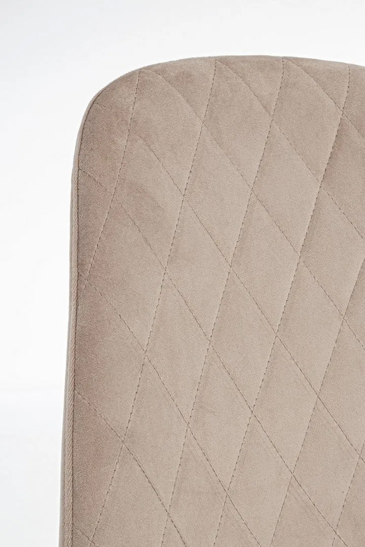 Sedia "Terry" con gambe in tubolare di acciaio con cromatura dorata, per arredo interno 48 x 55 x h 85 cm