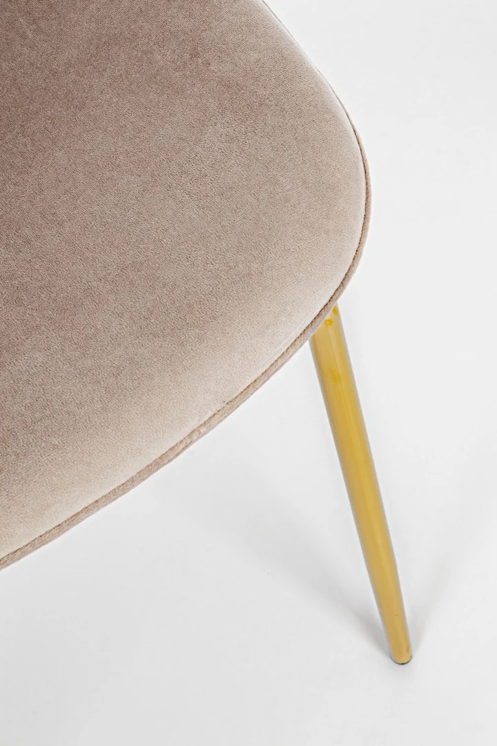 Sedia "Terry" con gambe in tubolare di acciaio con cromatura dorata, per arredo interno 48 x 55 x h 85 cm