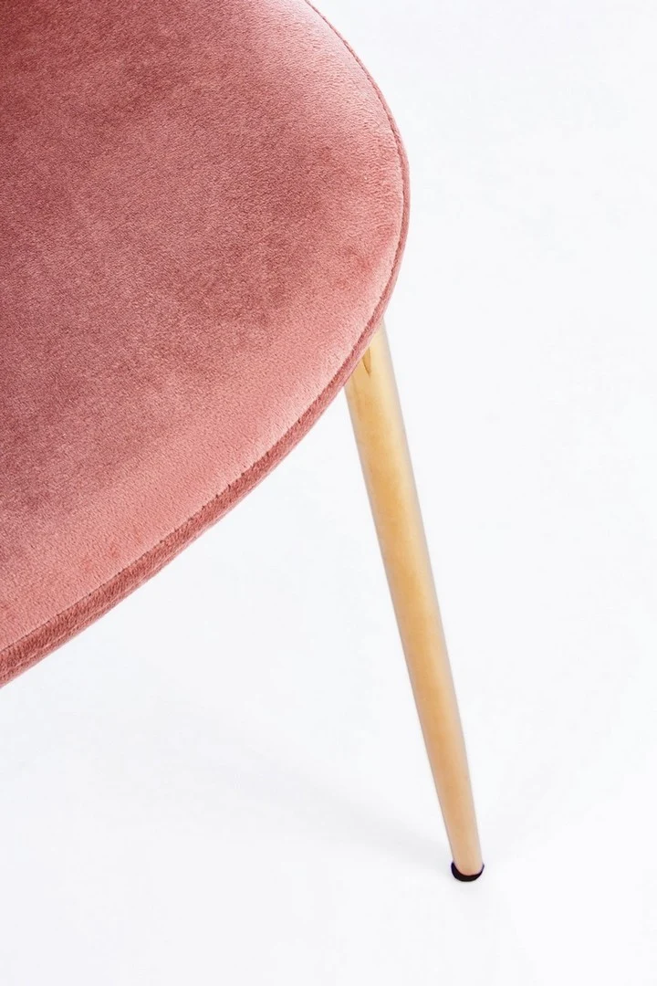 Sedia "Terry" con gambe in tubolare di acciaio con cromatura dorata, per arredo interno 48 x 55 x h 85 cm