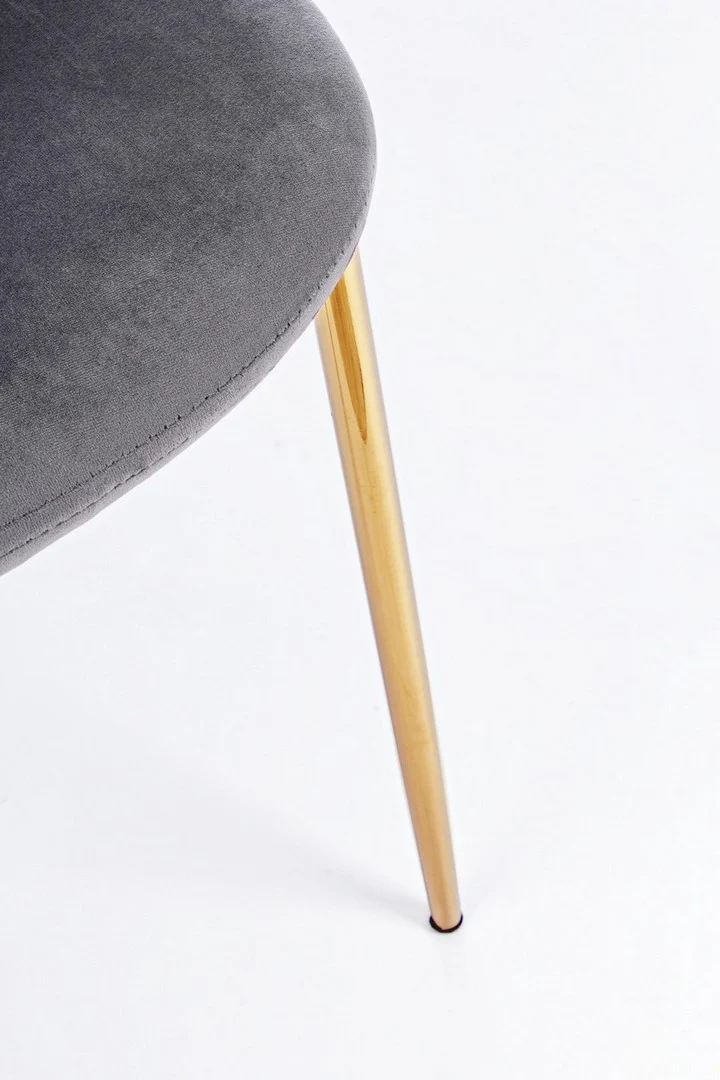 Sedia "Terry" con gambe in tubolare di acciaio con cromatura dorata, per arredo interno 48 x 55 x h 85 cm
