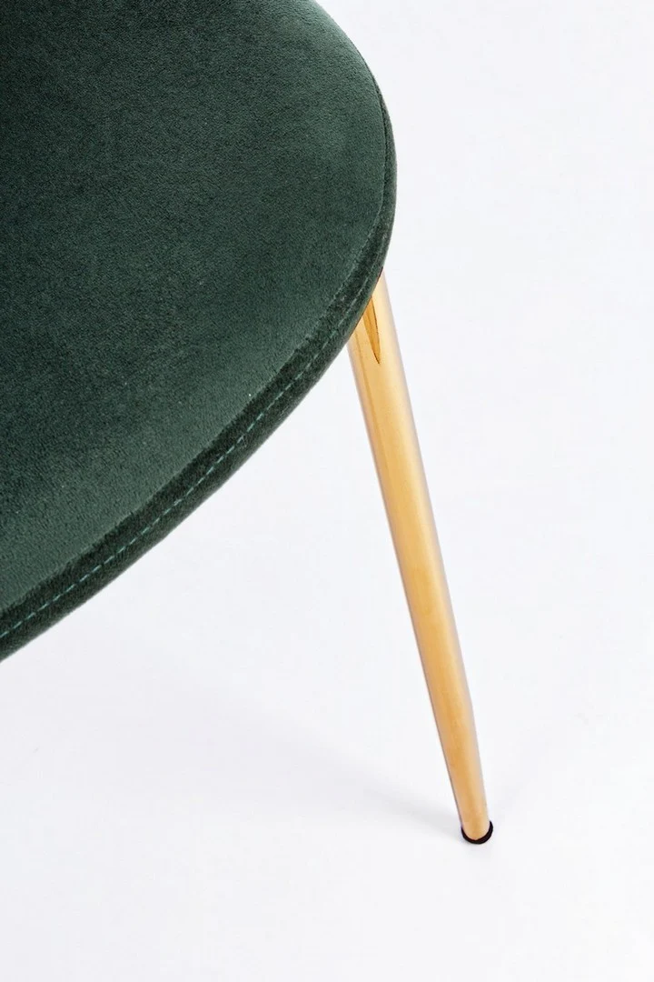Sedia "Terry" con gambe in tubolare di acciaio con cromatura dorata, per arredo interno 48 x 55 x h 85 cm
