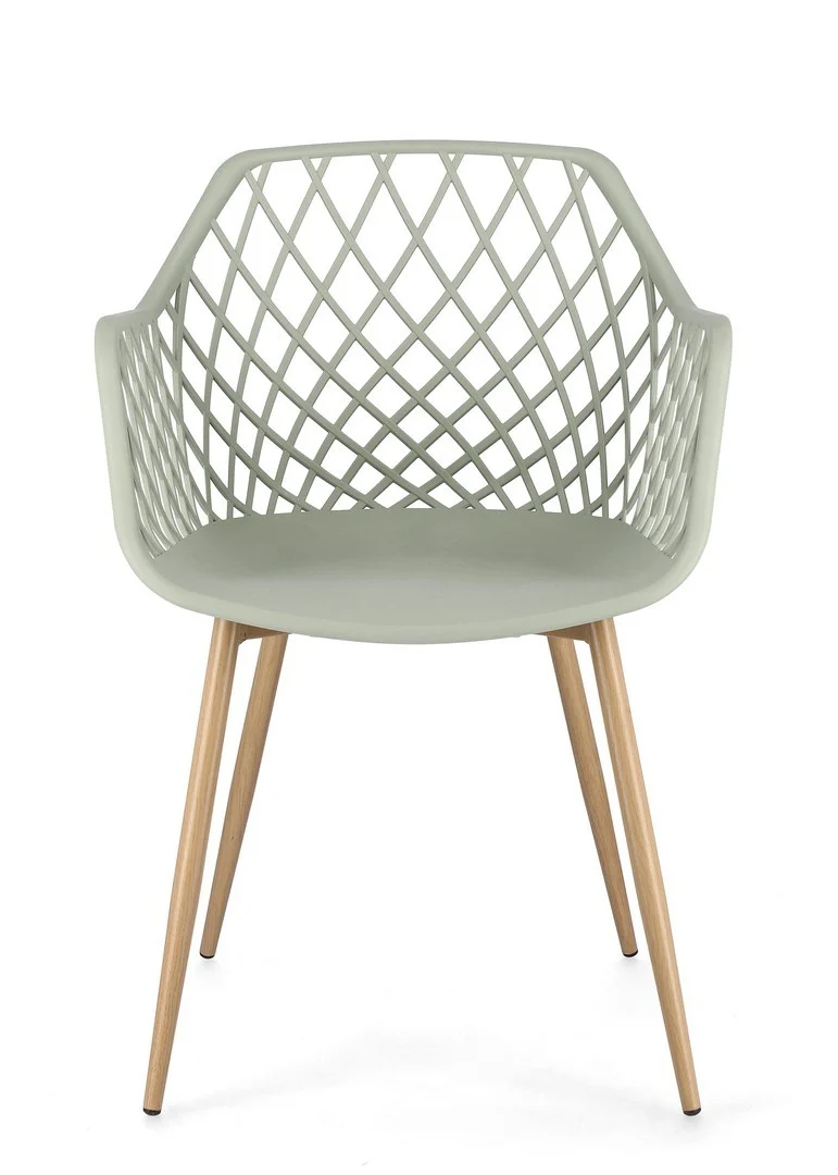 Sedia "Optik" con gambe in acciaio verniciate, per arredo interno 58 x 54 x h 85,5 cm