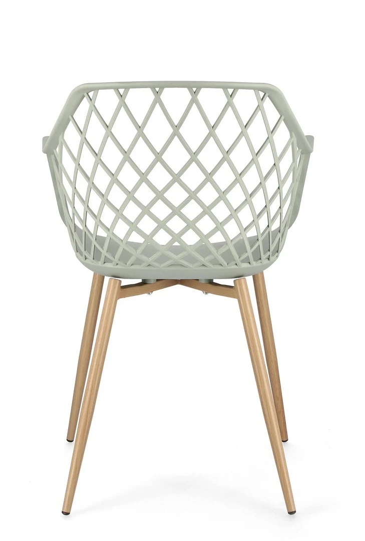 Sedia "Optik" con gambe in acciaio verniciate, per arredo interno 58 x 54 x h 85,5 cm