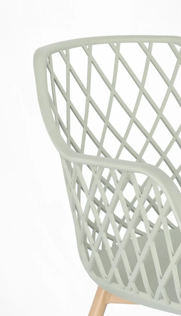 Sedia "Optik" con gambe in acciaio verniciate, per arredo interno 58 x 54 x h 85,5 cm