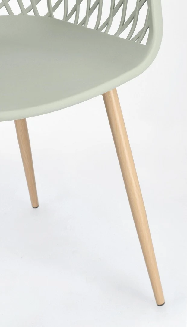 Sedia "Optik" con gambe in acciaio verniciate, per arredo interno 58 x 54 x h 85,5 cm