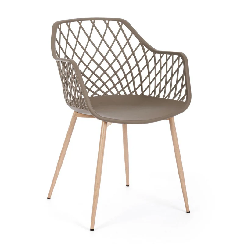 Sedia "Optik" con gambe in acciaio verniciate, per arredo interno 58 x 54 x h 85,5 cm
