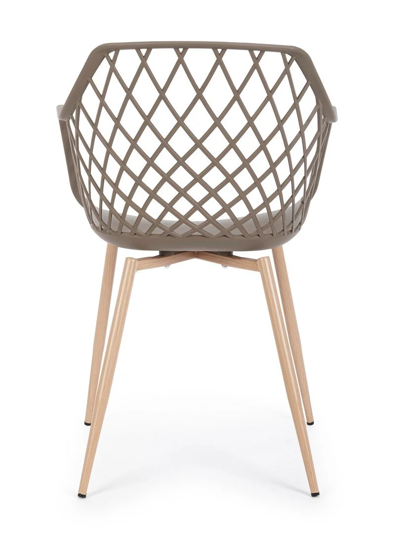 Sedia "Optik" con gambe in acciaio verniciate, per arredo interno 58 x 54 x h 85,5 cm