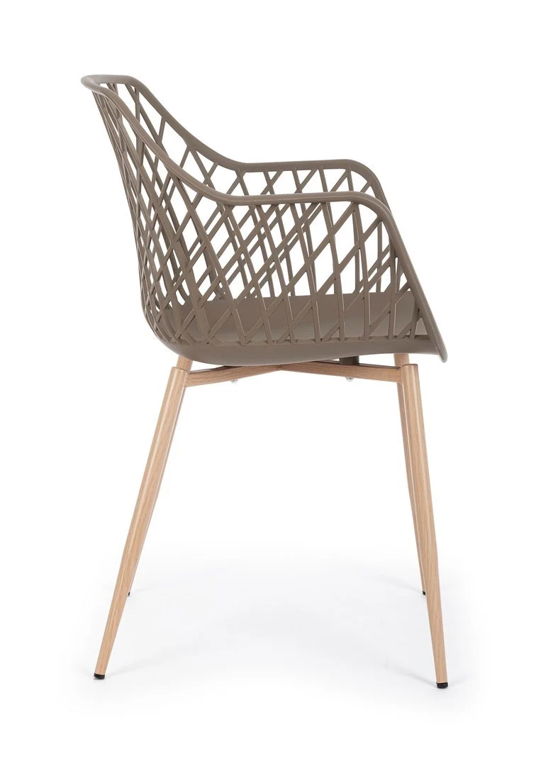 Sedia "Optik" con gambe in acciaio verniciate, per arredo interno 58 x 54 x h 85,5 cm