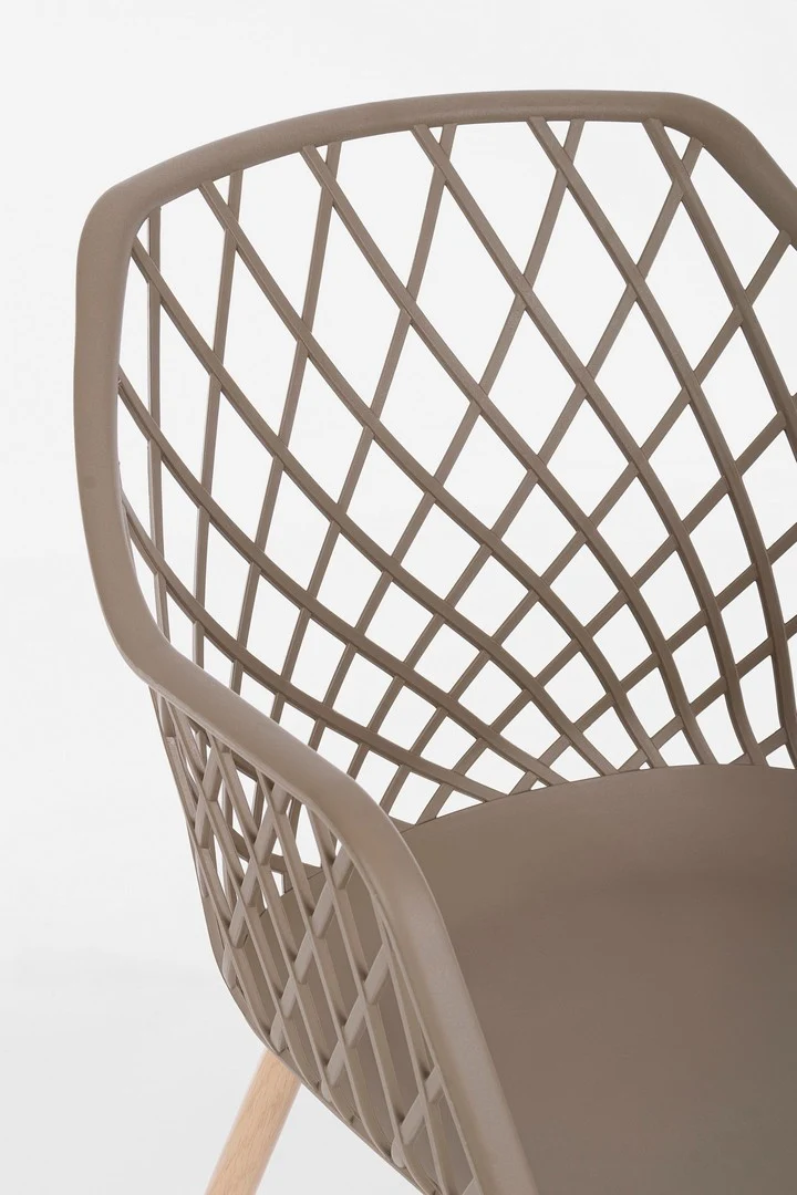 Sedia "Optik" con gambe in acciaio verniciate, per arredo interno 58 x 54 x h 85,5 cm