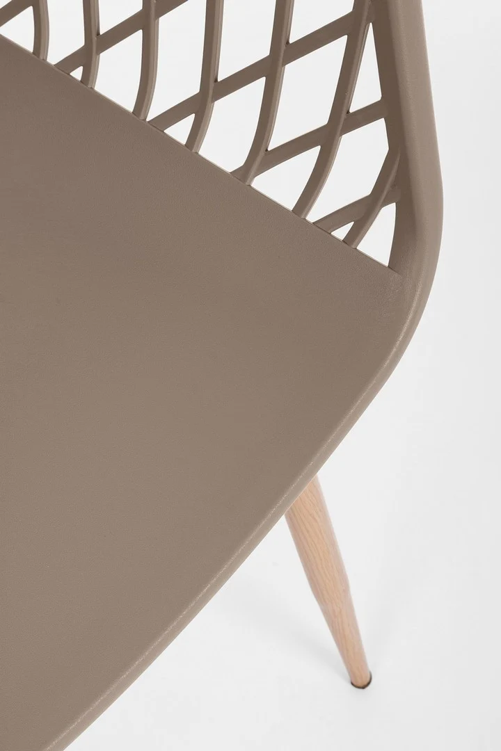 Sedia "Optik" con gambe in acciaio verniciate, per arredo interno 58 x 54 x h 85,5 cm