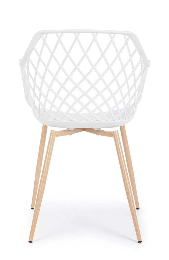Sedia "Optik" con gambe in acciaio verniciate, per arredo interno 58 x 54 x h 85,5 cm