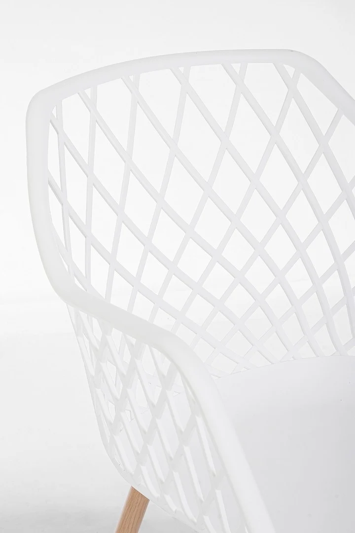 Sedia "Optik" con gambe in acciaio verniciate, per arredo interno 58 x 54 x h 85,5 cm