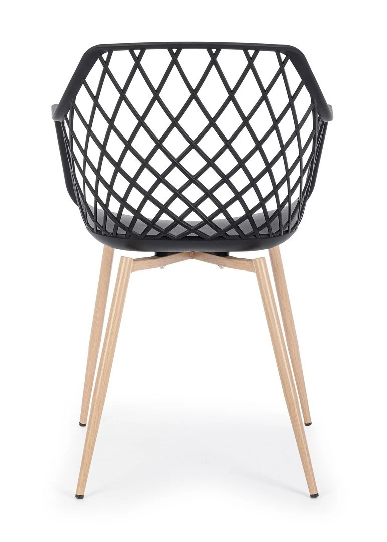 Sedia "Optik" con gambe in acciaio verniciate, per arredo interno 58 x 54 x h 85,5 cm
